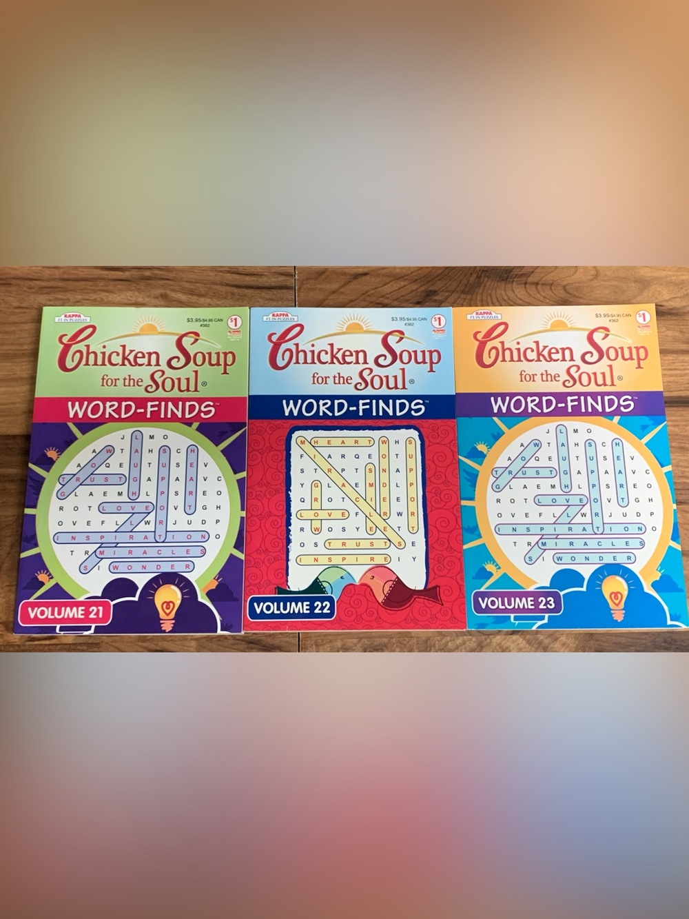 Lot of 3 Kappa Chicken Soup For The Soul Quotes To Inspire Word-Finds 2009